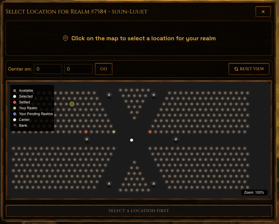 Realm Settling Screen